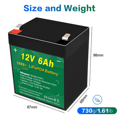 moto 12.8v 12v 6ah Lifepo4 Battery Pack Produttori Sistema di allarme solare