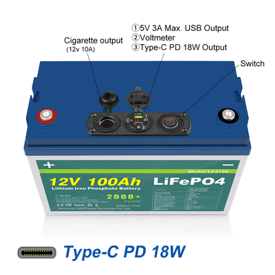 Pacco batteria 24V 36V 48V 72V 12v 100ah Lifepo4 Ferro al litio acido al piombo BMS integrato