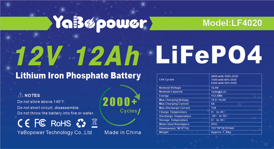 La fabbrica calda di vendita ha personalizzato la batteria 6A Lifepo4 della corrente di scarica 12v 12Ah con capacità prominente
