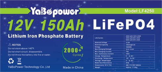 Batteria 12v 150ah Lifepo4 Cella 32700 Litio Ferro Fosfato