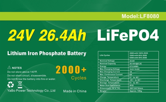 Batteria da 26,4 Ah 24 V Lifepo4 Marine maggiore durata
