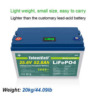 Batteria del carrello da golf Lifepo4 da 25,6 V 52,8 Ah 1351,68 Wh UPS agli ioni di litio