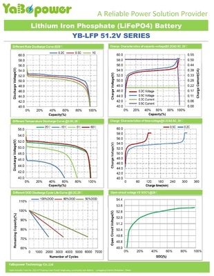 Batteria Deep Cycle 48V Lifepo4 per bici elettrica BMS Smart 100Ah YB-LF51100