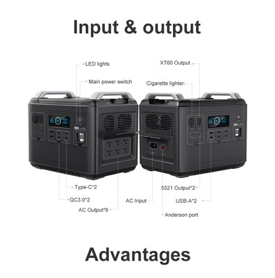 Ups Centrale Elettrica Litio Litio Lifepo4 Solar 2000W 1000 Watt Bidirezionale Rapido