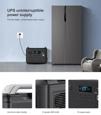 Ups Centrale Elettrica Litio Litio Lifepo4 Solar 2000W 1000 Watt Bidirezionale Rapido