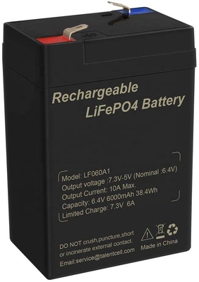 Litio 6V 6Ah 6.4V della batteria LiFePO4 del ciclo profondo del fosfato di ferro del litio per l'UPS dei giocattoli
