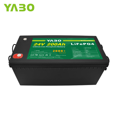 2000 cicli di vita 24V Lifepo4 batteria solare al litio ferro fosfato batteria 200Ah