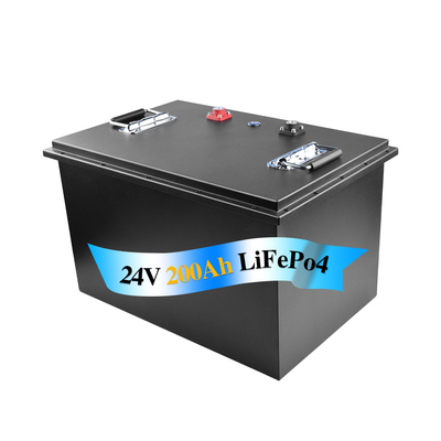 Batteria per carrelli elevatori Lifepo4 da 24 Volt Custodia impermeabile elettrica Monitor di ripresa 200Ah