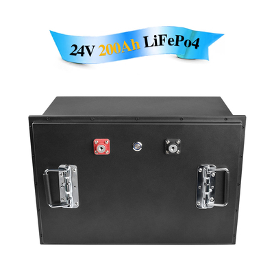 Batteria per carrelli elevatori Lifepo4 da 24 Volt Custodia impermeabile elettrica Monitor di ripresa 200Ah