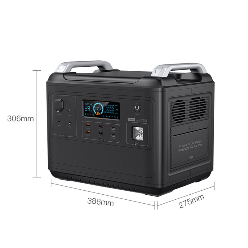 Nuovo generatore di energia MPPT input bidirezionale 2000W quick lifepo4 centrale elettrica portatile 2000w